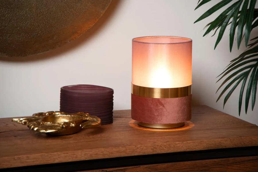 Lucide EXTRAVAGANZA TUSSE - Table lamp - Ø 15 cm - 1xE14 - Pink - atmosphere 1